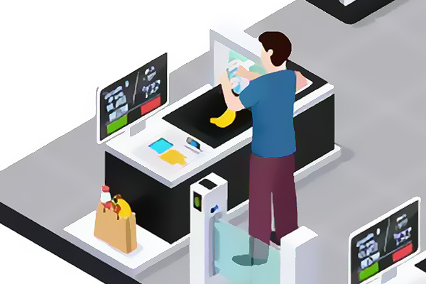 Filiale der Zukunft: Digital Signage: Self-Checkout mit KI