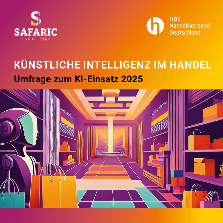 Download der KI-Studie | Künstliche Intelligenz im Handel - Umfrage zum KI-Einsatz 2025 | Safaric Consulting und HDE