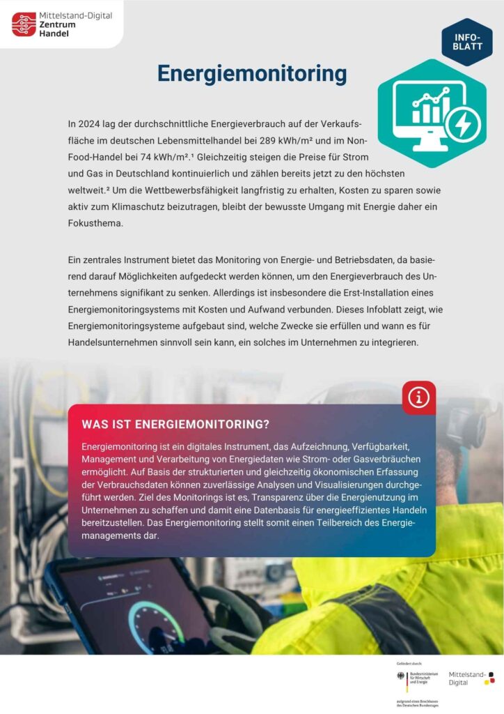 Infoblatt Energiemonitoring Cover | Mittelstand-Digital Zentrum Handel