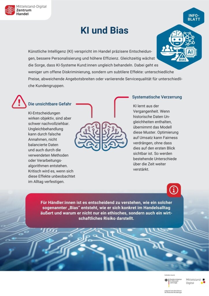 Infoblatt KI und Bias | Cover | Mittelstand-Digital Zentrum Handel