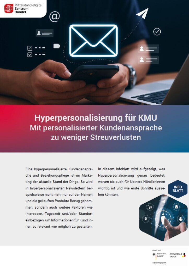Infoblatt Cover | Hyperpersonalisierung für KMU | Mittelstand-Digital Zentrum Handel